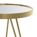 Ver imagem 6 de Mesa Lateral Tripé Linea em Aço Estilo Industrial Tampo Redondo com Espelho - Dourado - Lh Móveis