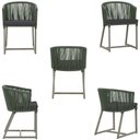 Ver imagem 5 de 6 Cadeiras de Jantar Área Noronha em Alumínio com Pintura Marrom Corda Náutica E11 Trama Original