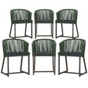 Ver imagem 1 de 6 Cadeiras de Jantar Área Noronha em Alumínio com Pintura Marrom Corda Náutica E11 Trama Original