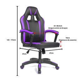 Cadeira Gamer Prizi Runner - Roxa - 4