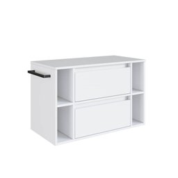 Gabinete de Banheiro Suspenso 80cm com 4 Nichos 1 Toalheiro 1 Porta 1 Gaveta - 2