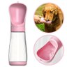 Garrafa Água Pet Portátil com Trava 330ml para Passeio:rosa - 1