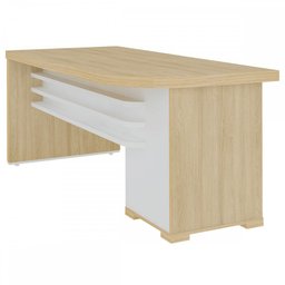 Mesa para Escritório Tamburato 4 Gavetas Carvalho/branco - Artany Móveis - 2