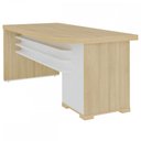 Ver imagem 2 de Mesa para Escritório Tamburato 4 Gavetas Carvalho/branco - Artany Móveis