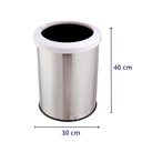Ver imagem 2 de Cesto De Lixo Reciclável Lixeira Inox 30l Com Aro Esmaltado - Branco