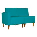 Ver imagem 2 de Poltrona Decorativa Alice Pés Trapézio Suede Azul Turquesa - Ds Estofados