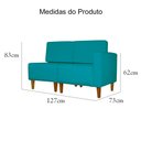 Ver imagem 5 de Poltrona Decorativa Alice Pés Trapézio Suede Azul Turquesa - Ds Estofados