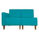 Ver imagem 1 de Poltrona Decorativa Alice Pés Trapézio Suede Azul Turquesa - Ds Estofados