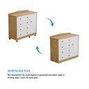 Ver imagem 5 de Cômoda Infantil Elô Peroba Branco Amêndoa 4 Gavetas 1 Porta