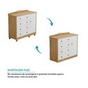 Ver imagem 4 de Cômoda Infantil Elô Peroba Branco Amêndoa 4 Gavetas 1 Porta