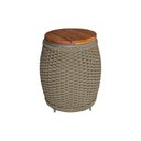 Ver imagem 1 de Puff Mesa Garden em Corda Náutica Base em Alumínio Cinza e Tampo em Madeira Rami