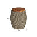 Ver imagem 2 de Puff Mesa Garden em Corda Náutica Base em Alumínio Cinza e Tampo em Madeira Rami