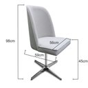 Ver imagem 3 de Cadeira Anatômica Estofada Base Giratória Cromada Shopia Suede Cinza