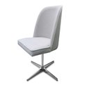 Ver imagem 2 de Cadeira Anatômica Estofada Base Giratória Cromada Shopia Suede Cinza