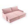 Sofá Cama Lisboa 4 Lugares Suede Rosa Claro 212cm Abertura de 140cm - 5
