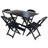 Kit 7 Conjuntos de Mesa Dobravel com 4 Cadeiras de Madeira 120x70 para Restaurante e Bar - Preto - 2