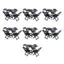 Ver imagem 1 de Kit 7 Conjuntos de Mesa Dobravel com 4 Cadeiras de Madeira 120x70 para Restaurante e Bar - Preto