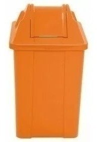 Cesto Quadrado com Tampa Vai e Vem 60 Litros Cor:vermelho - 4