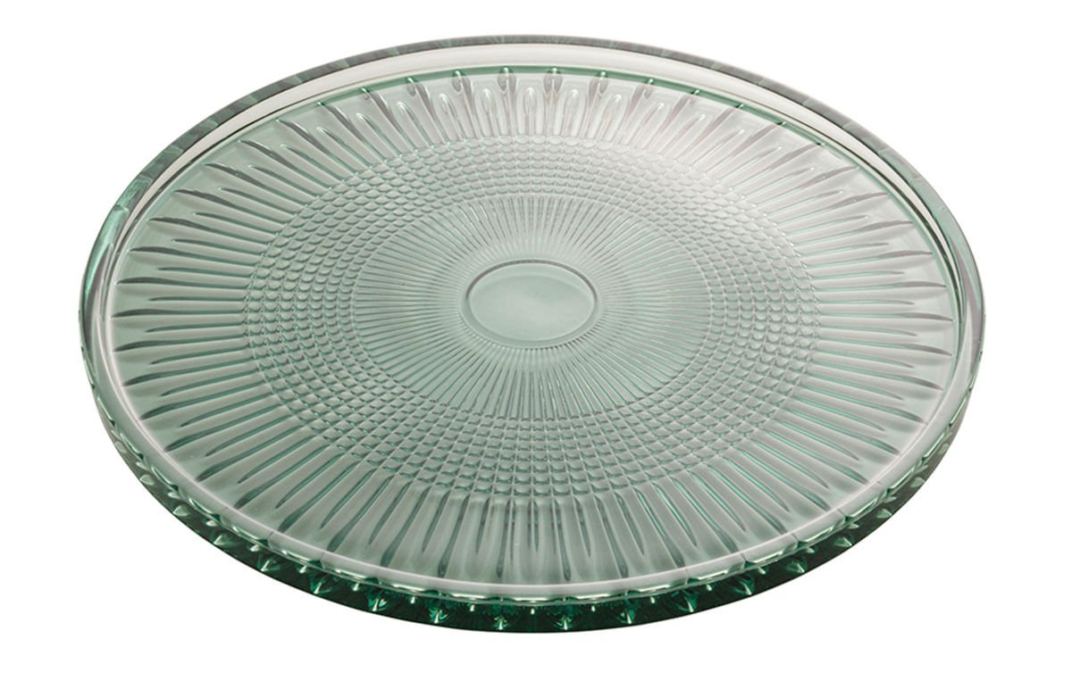 Prato Cristal para Servir Queen Verde 32Cm - 1