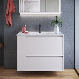 Gabinete Suspenso com Lavatorio e Gavetao Bl2002 Branco Faem - 5