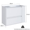 Gabinete Suspenso com Lavatorio e Gavetao Bl2002 Branco Faem - 7