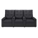 Ver imagem 6 de Poltrona para Sala de Cinema Reclinável Movie 3 Lugares Manual Baú Usb Veludo G23 - Gran Belo