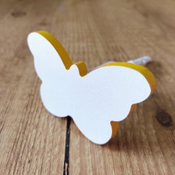 2 Ganchos de Parede Borboleta e Flor Infantil Bolsa Mochila:amarelo - 2