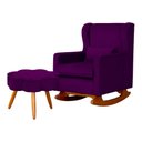 Ver imagem 1 de Kit Poltrona e Puff Aurora Balanço Veludo Roxo - Fm