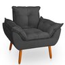 Poltrona Opala Cinza Suede Decorativa para Sala Escritório Biselos-decor - 4