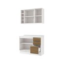 Ver imagem 5 de Armário de Cozinha Compacta Garrafeiro 100% Mdf 120cm Branco/nogueira Celeste Kappesberg