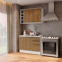 Ver imagem 1 de Armário de Cozinha Compacta Garrafeiro 100% Mdf 120cm Branco/nogueira Celeste Kappesberg