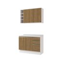 Ver imagem 2 de Armário de Cozinha Compacta Garrafeiro 100% Mdf 120cm Branco/nogueira Celeste Kappesberg