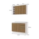 Ver imagem 3 de Armário de Cozinha Compacta Garrafeiro 100% Mdf 120cm Branco/nogueira Celeste Kappesberg