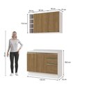 Ver imagem 4 de Armário de Cozinha Compacta Garrafeiro 100% Mdf 120cm Branco/nogueira Celeste Kappesberg