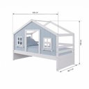Ver imagem 4 de Cama Casinha Dos Sonhos Madeira Maciça Branco/ Azul Housin