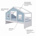 Ver imagem 3 de Cama Casinha Dos Sonhos Madeira Maciça Branco/ Azul Housin
