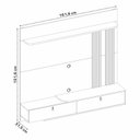 Ver imagem 4 de Painel para TV até 65 Polegadas 161,6CMX151,6cm e com Detalhe Canelado e Cantos Arredondados Branco
