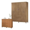Ver imagem 1 de Cômoda Flora e Guarda Roupa Casal Flash 2 Amêndola Touch - Demóbile