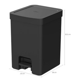 Lixeira de Pedal OU Cesto de Lixo para Cozinha Escritório Linha Trium 12 Litros Preta - 3