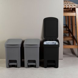 Lixeira de Pedal OU Cesto de Lixo para Cozinha Escritório Linha Trium 12 Litros Preta - 7