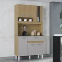 Ver imagem 1 de Kit Cozinha Coral 6 Portas Damasco Ripado/off White