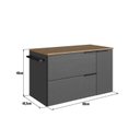Ver imagem 3 de Gabinete de Banheiro Suspenso 80cm com 1 Toalheiro 2 Portas e 1 Gaveta Preto/Mel/Grafite
