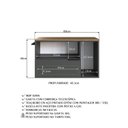 Ver imagem 4 de Gabinete de Banheiro Suspenso 80cm com 1 Toalheiro 2 Portas e 1 Gaveta Preto/Mel/Grafite