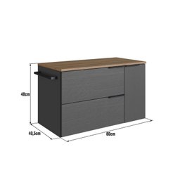 Gabinete de Banheiro Suspenso 80cm com 1 Toalheiro 2 Portas e 1 Gaveta - 3