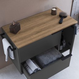 Gabinete de Banheiro Suspenso 80cm com 1 Toalheiro 2 Portas e 1 Gaveta - 5