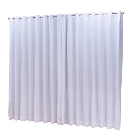 Cortina Oxford com linho 2,80x1,80 Para Varão Simples:Branco