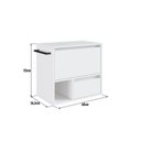 Ver imagem 3 de Gabinete de Banheiro Suspenso 60cm com 1 Nicho 1 Toalheiro 1 Porta e 1 Gaveta Branco