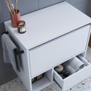 Ver imagem 5 de Gabinete de Banheiro Suspenso 60cm com 1 Nicho 1 Toalheiro 1 Porta e 1 Gaveta Branco