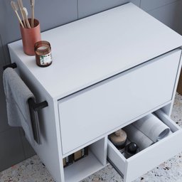 Gabinete de Banheiro Suspenso 60cm com 1 Nicho 1 Toalheiro 1 Porta e 1 Gaveta - 5