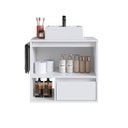 Ver imagem 4 de Gabinete de Banheiro Suspenso 60cm com 1 Nicho 1 Toalheiro 1 Porta e 1 Gaveta com Cuba